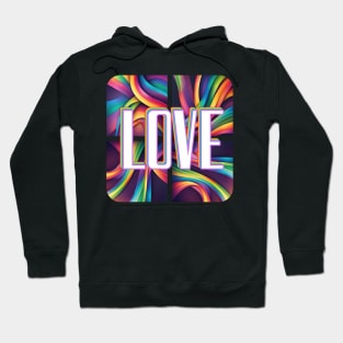 The word love on an abstract background Hoodie